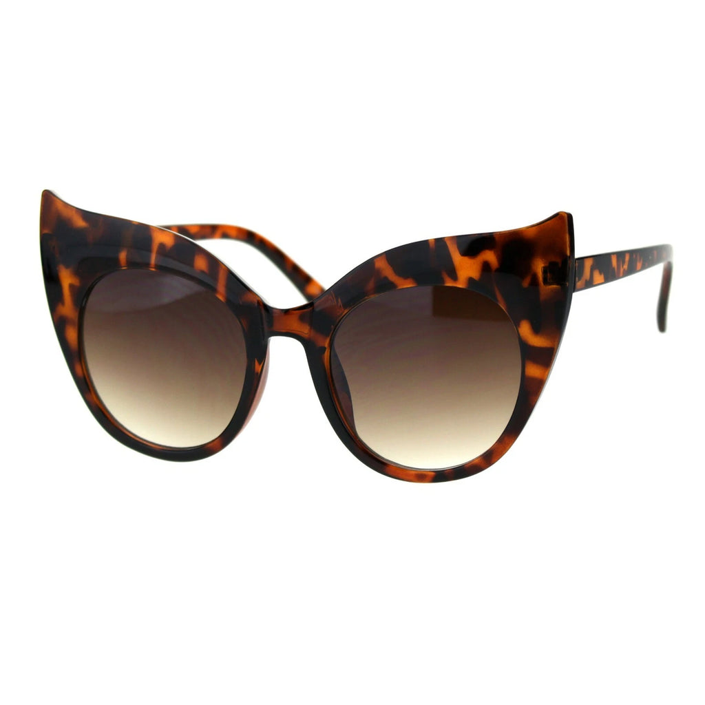Womens Bat Shape Large Butterfly Cat Eye Plastic Sunglasses