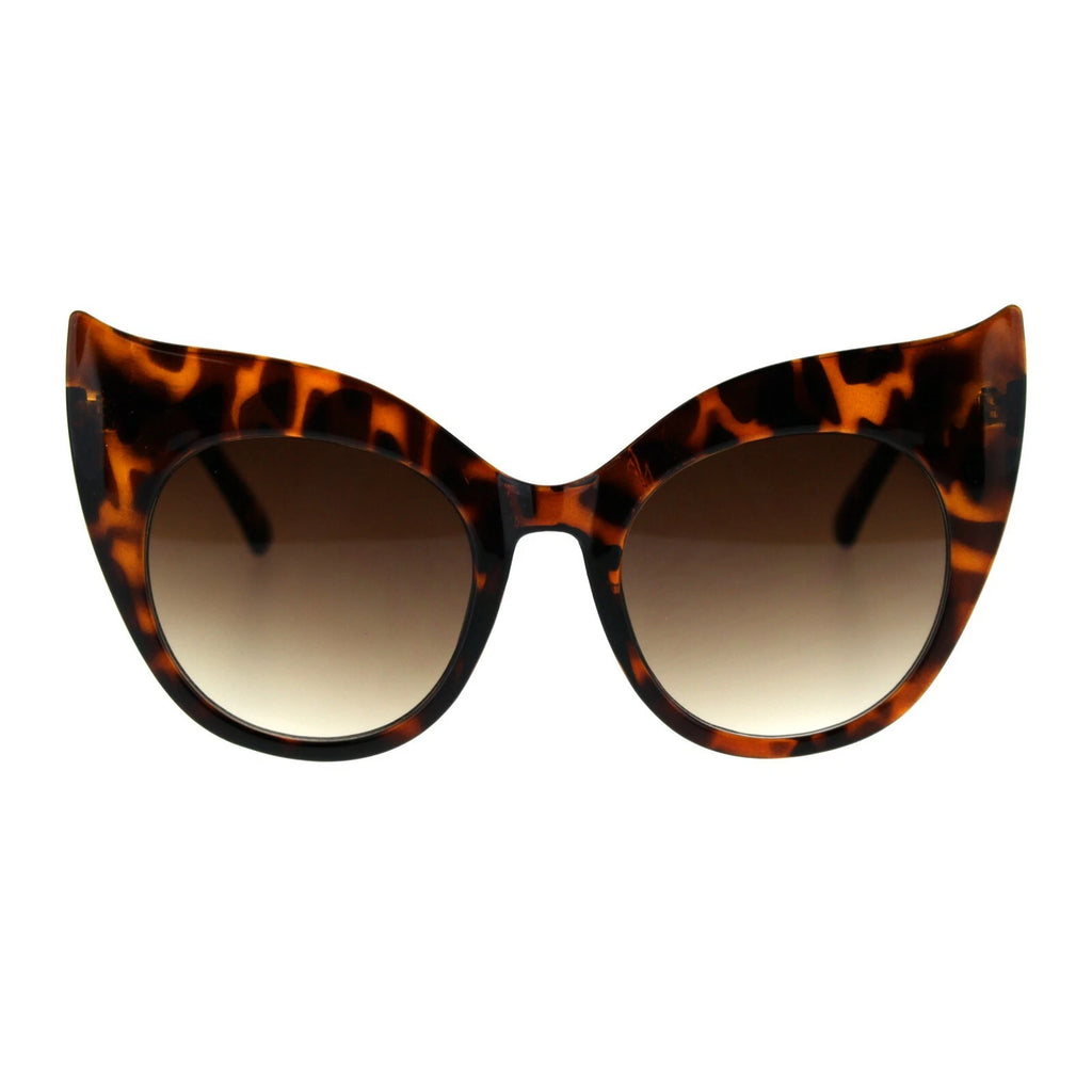 Womens Bat Shape Large Butterfly Cat Eye Plastic Sunglasses