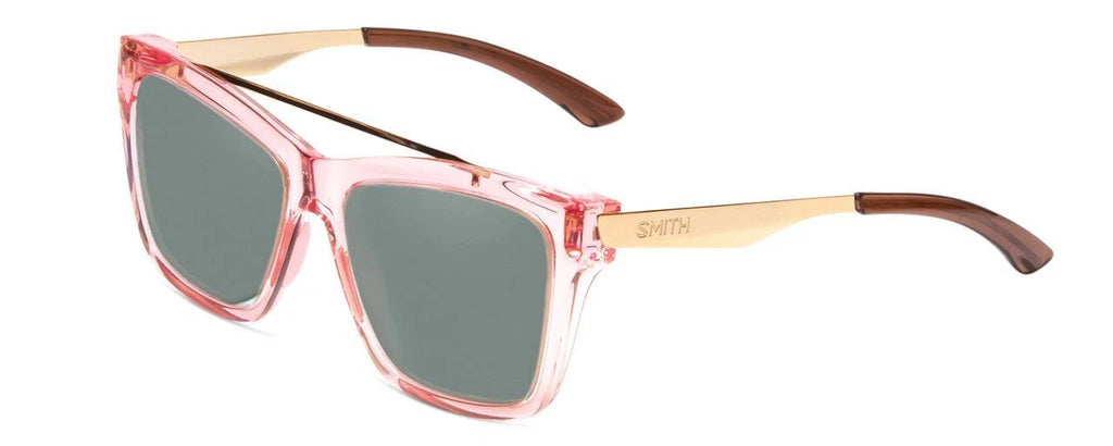 Smith Optics Runaround Womens Cateye Polarized Sunglasses Pink Crystal Gold 55mm
